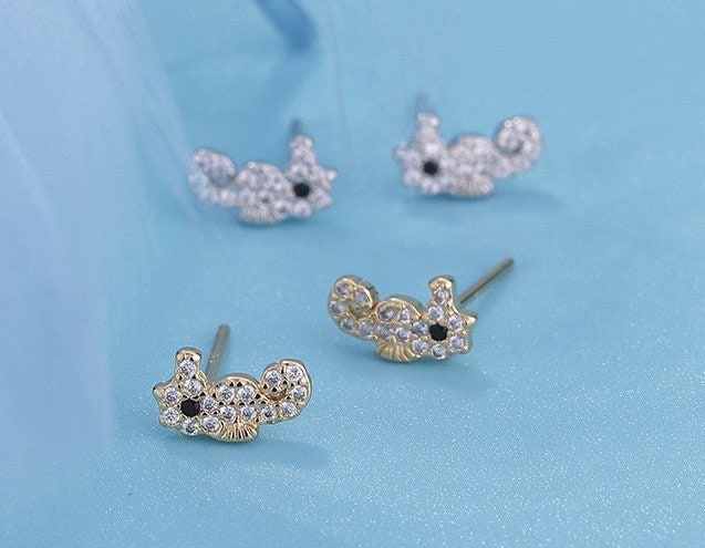 Tiny seahorse stud earrings , Sterling Silver, Cute, Ocean, Sea animals, Best gift