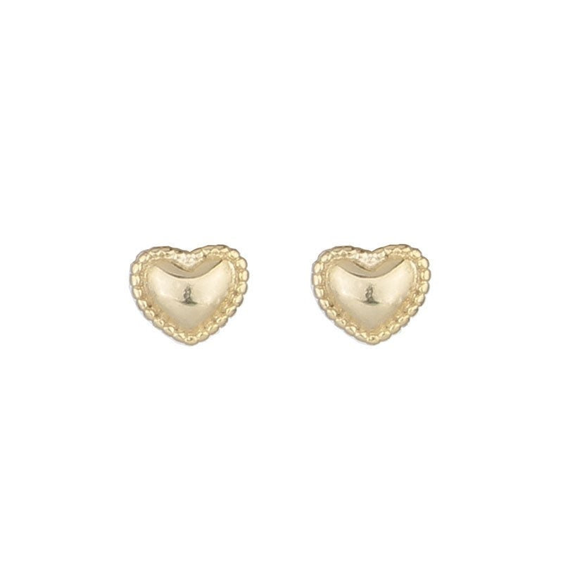 Super Tiny Gold Heart Studs , Simple Heart Stud earrings, Cute, Dainty, Delicate jewelry.