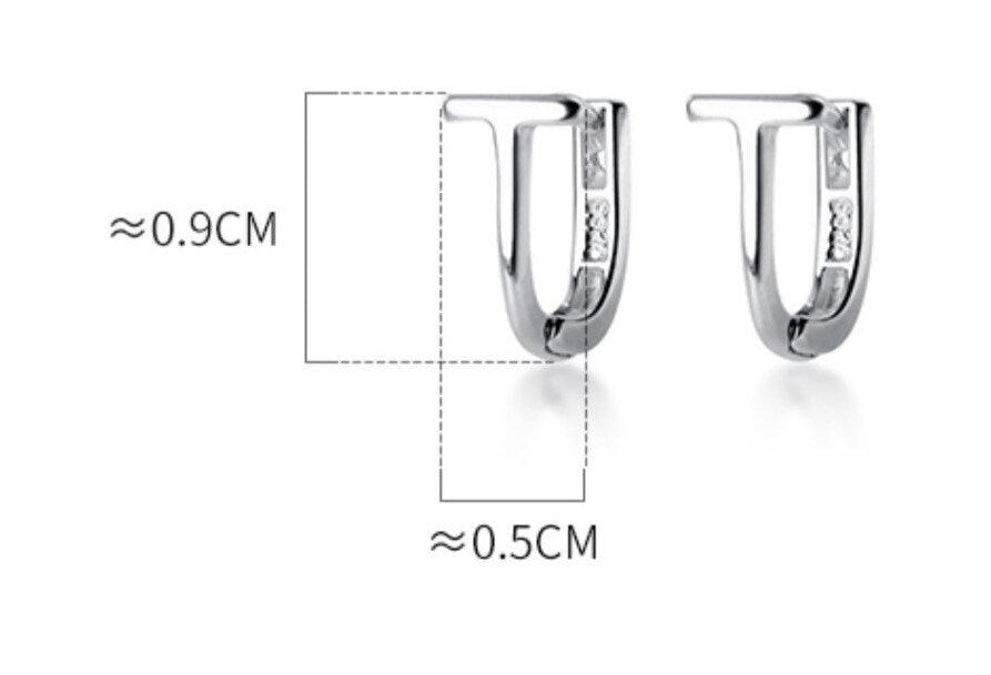 T Shape Hoop Earrings| Simple hoops|  Sterling silver | Tiny Gold Hoops| Minimalism