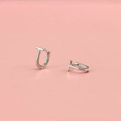 T Shape Hoop Earrings| Simple hoops|  Sterling silver | Tiny Gold Hoops| Minimalism