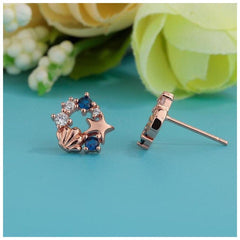 Starfish shell earrings , Sea star earrings , Rose gold studs,  Sterling Silver, S925, Dainty, Gift for her