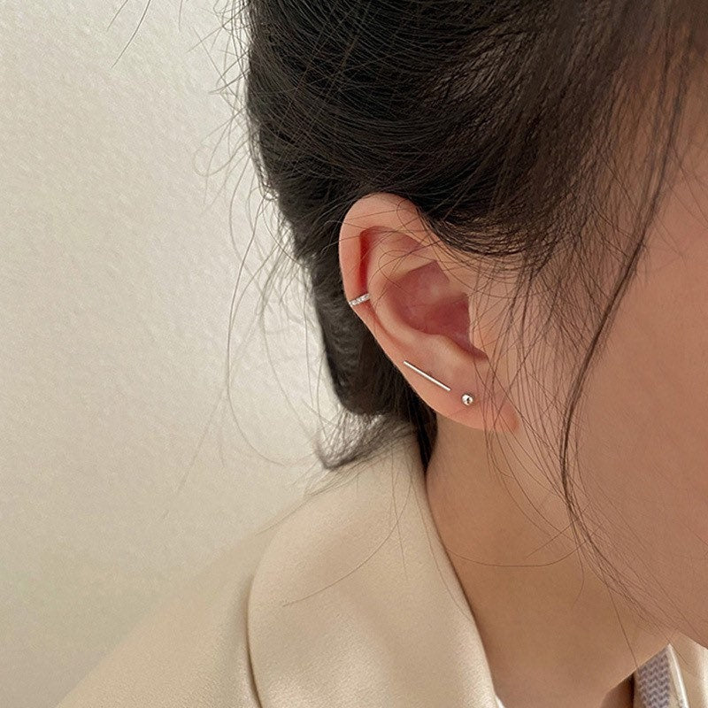 Tiny sterling silver set of 5 studs| Tiny cz Studs| 14k gold plated | Solid Sterling Silver| Minimalist Jewelry