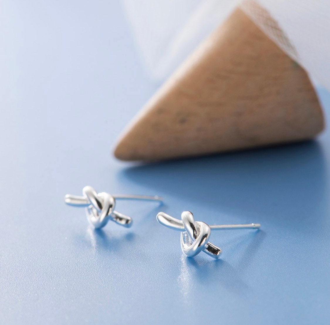 Tiny Sterling Silver Knot Studs| Minimalist Jewelry| Best gift| Gift for kids
