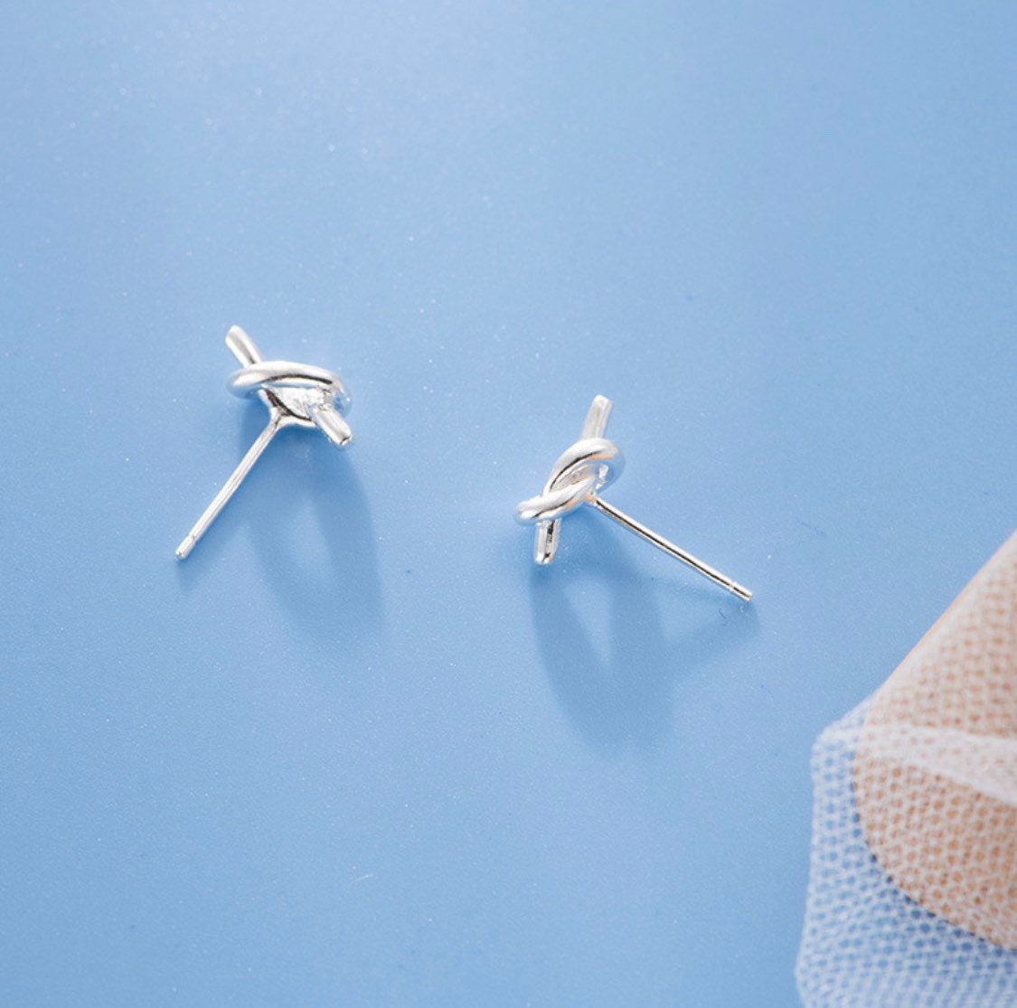 Tiny Sterling Silver Knot Studs| Minimalist Jewelry| Best gift| Gift for kids