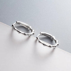 Sterling Silver Bamboo Hoop Earrings