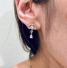 Tiny thunder lightning clouds earrings, Weather earrings, Moody, Studs, Sterling Silver, Cloudy, Flash.