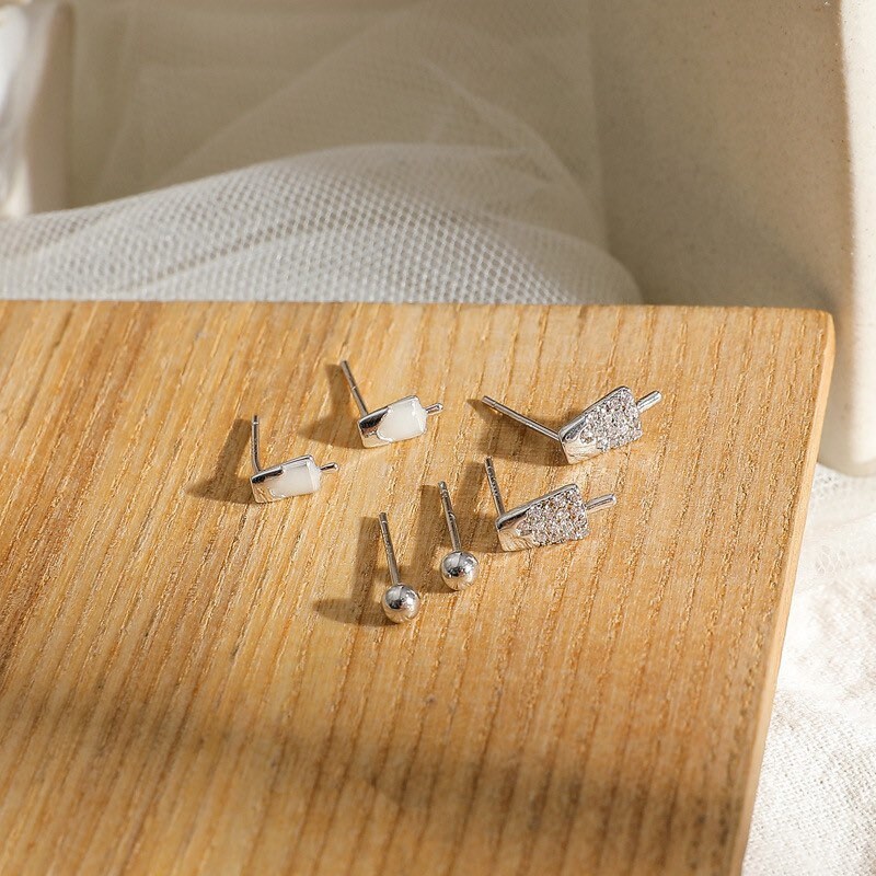 Set of 3 pairs| Tiny popsicle earrings| Studs| Sterling Silver| Ice cream earrings| Dainty earrings| Foodie jewelry