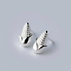 Sterling Silver Corn Earrings, Sweet Corn studs, Sterling Silver, Gifts, Cutest, Summer