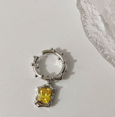 Yellow Diamond Ear Cuff| Treasure | Multiple ways to wear| Adjustable ring