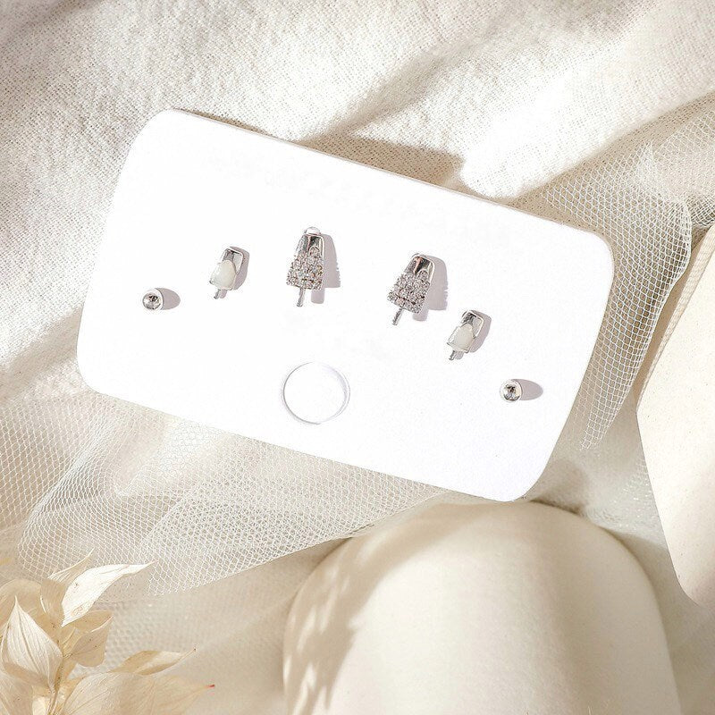 Set of 3 pairs| Tiny popsicle earrings| Studs| Sterling Silver| Ice cream earrings| Dainty earrings| Foodie jewelry