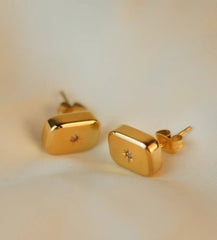 Starburst Stud Earrings| Rectangle Bar Studs| Eight pointed star| Gift for her| Starry Night