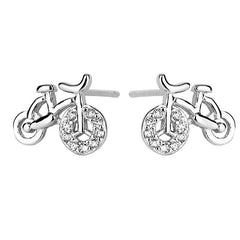 Tiny bicycle earrings| Bike Studs| Sterling Silver| Gifts for kids| Cutest.
