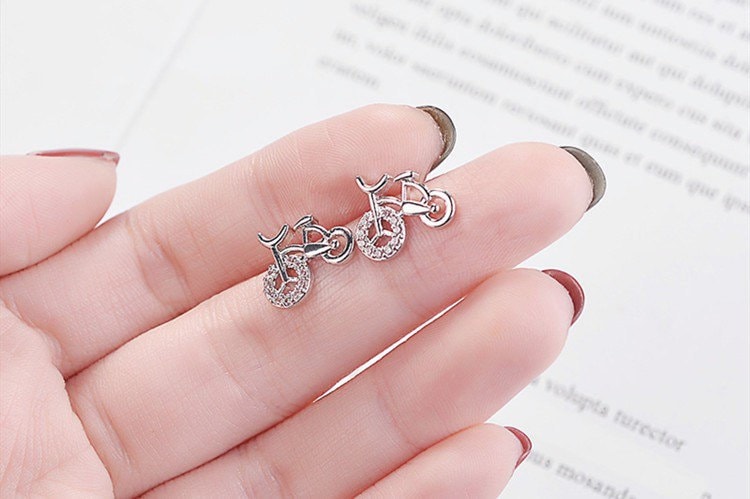 Tiny bicycle earrings| Bike Studs| Sterling Silver| Gifts for kids| Cutest.