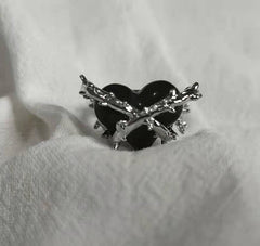 Thorns heart ring | Forbidden love ring| Bramble ring| Statement ring| Adjustable