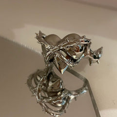 Thorns heart ring | Forbidden love ring| Bramble ring| Statement ring| Adjustable