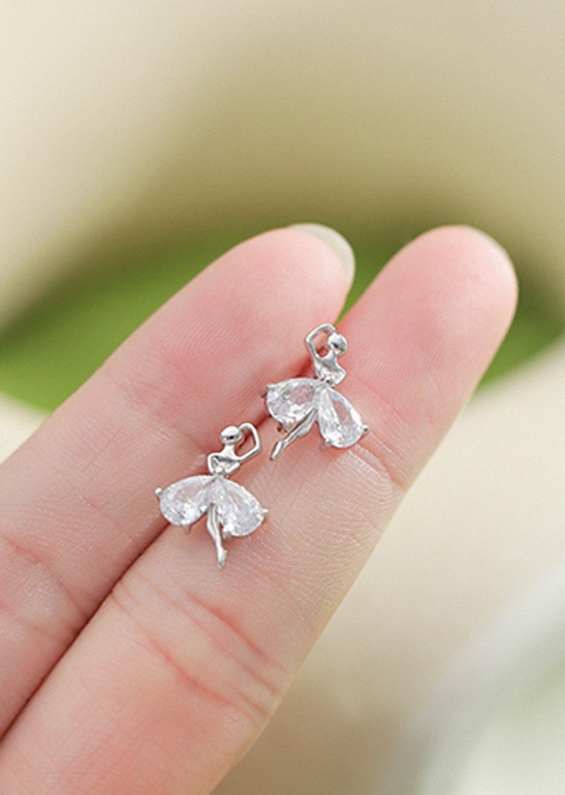 Tiny Ballerina Earrings| Dancer Studs|