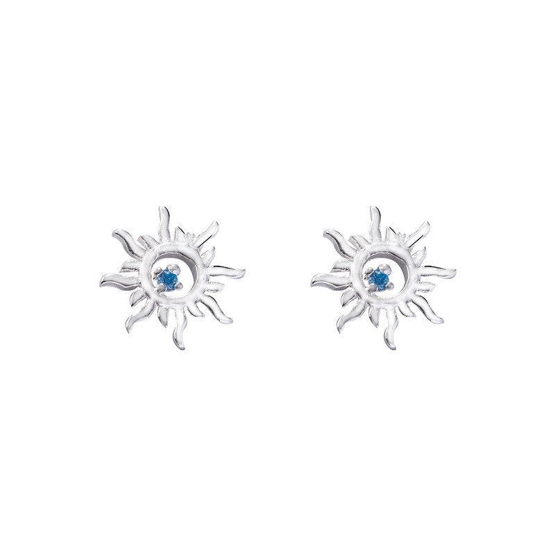 Sun Earrings | Sunflower Studs| Floral| Flower| Sterling Silver| Cute| Dainty| Sapphire