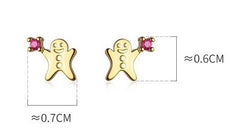 Tiny gingerbread man earrings| Sterling Silver| Christmas | Dainty| Delicate| Cute