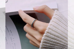Sterling Silver Braided Ring| Adjustable Ring| S925| Simple