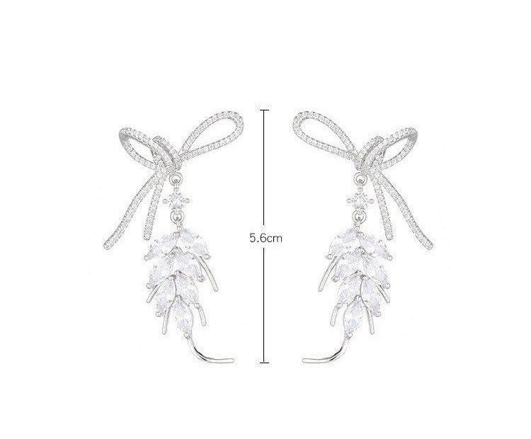 Wheat tassel earrings | Diamond wheat dangle earrings | Bride earrings | Party| Concert