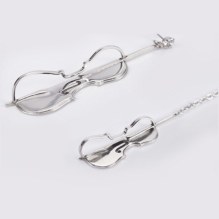 Violin Dangle Earrings| Cello Earrings | Guitar | Mismatched| Asymmetric | Gifts for musicians | Music