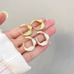 Twisted hoop enamel earrings| Simple hoops| Minimalist