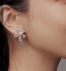 Snowflake Earrings | Ribbons | Bow| Wedding | Winter