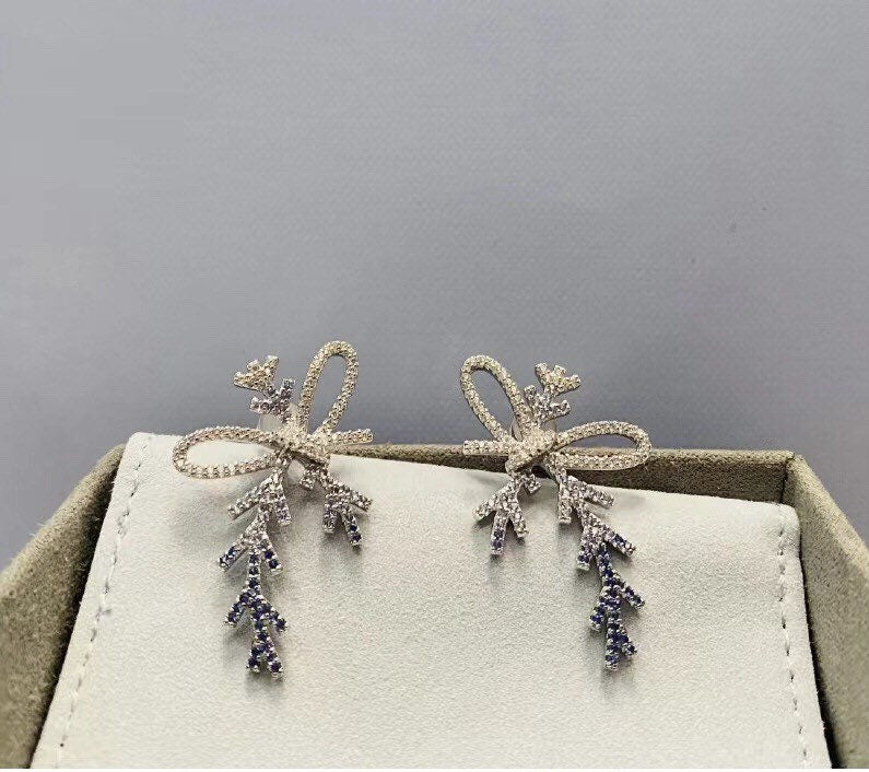 Snowflake Earrings | Ribbons | Bow| Wedding | Winter