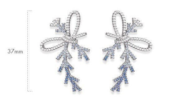 Snowflake Earrings | Ribbons | Bow| Wedding | Winter