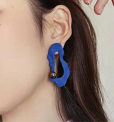 Klein Blue Water-shape Earrings