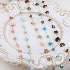 Tiny natural stone necklace | Simple| Dainty| Gift for her