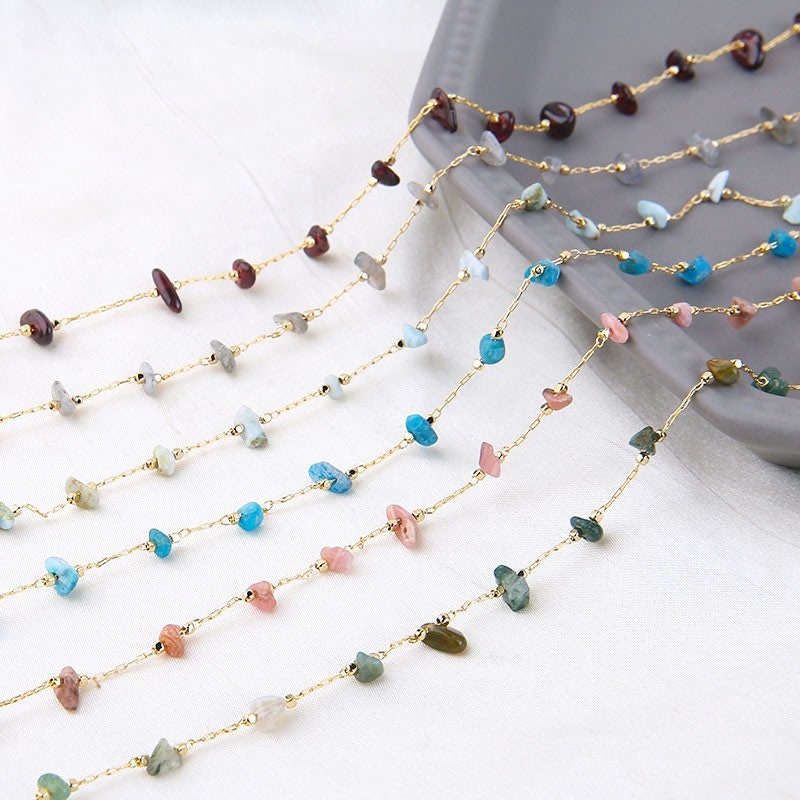 Tiny natural stone necklace | Simple| Dainty| Gift for her