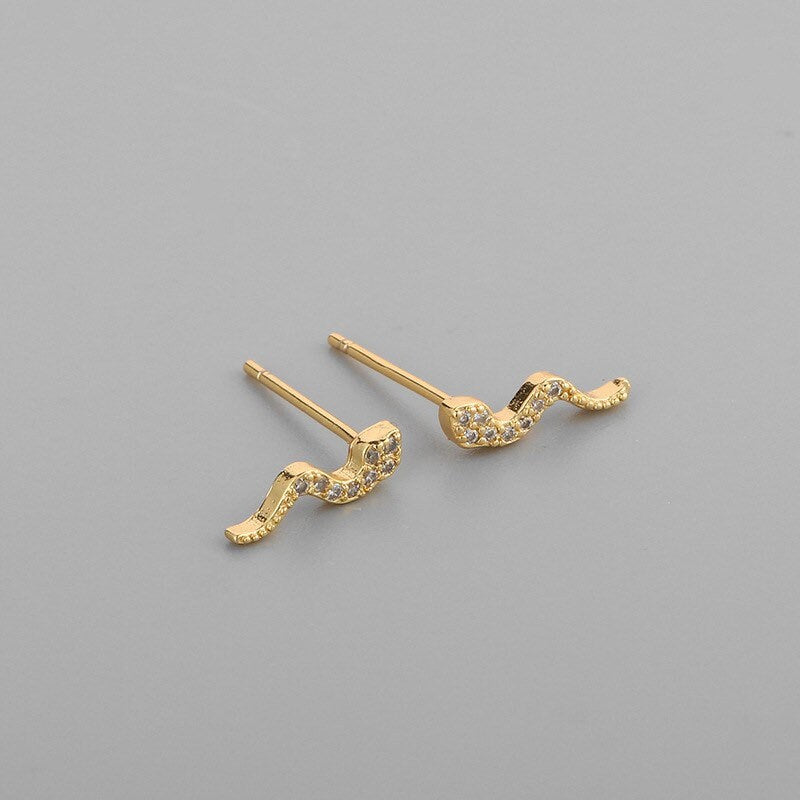 Super Tiny Snake Earrings| Studs| Sterling Silver| Cute| Baby Snake