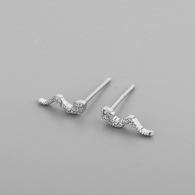 Super Tiny Snake Earrings| Studs| Sterling Silver| Cute| Baby Snake