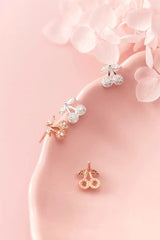 Sterling Silver Cherry Earrings | Crystal cherry earrings£üCherry Studs£üSterling Silver£üFruit Earrings£üGifts for kids£üCutest£üGlitter£üSparkle