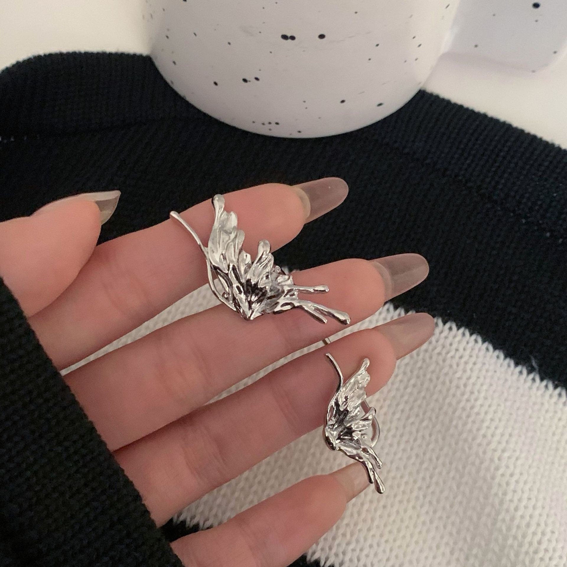 Butterfly Wing Ear Cuff| Molten metal ear cuff