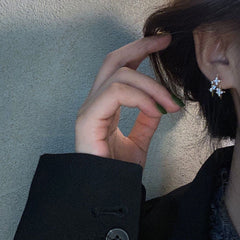 Starburst stud earrings | Eight-pointed star Earrings | Sterling Silver | Elegant | Starry Night