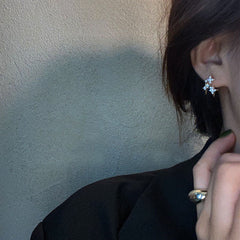 Starburst stud earrings | Eight-pointed star Earrings | Sterling Silver | Elegant | Starry Night