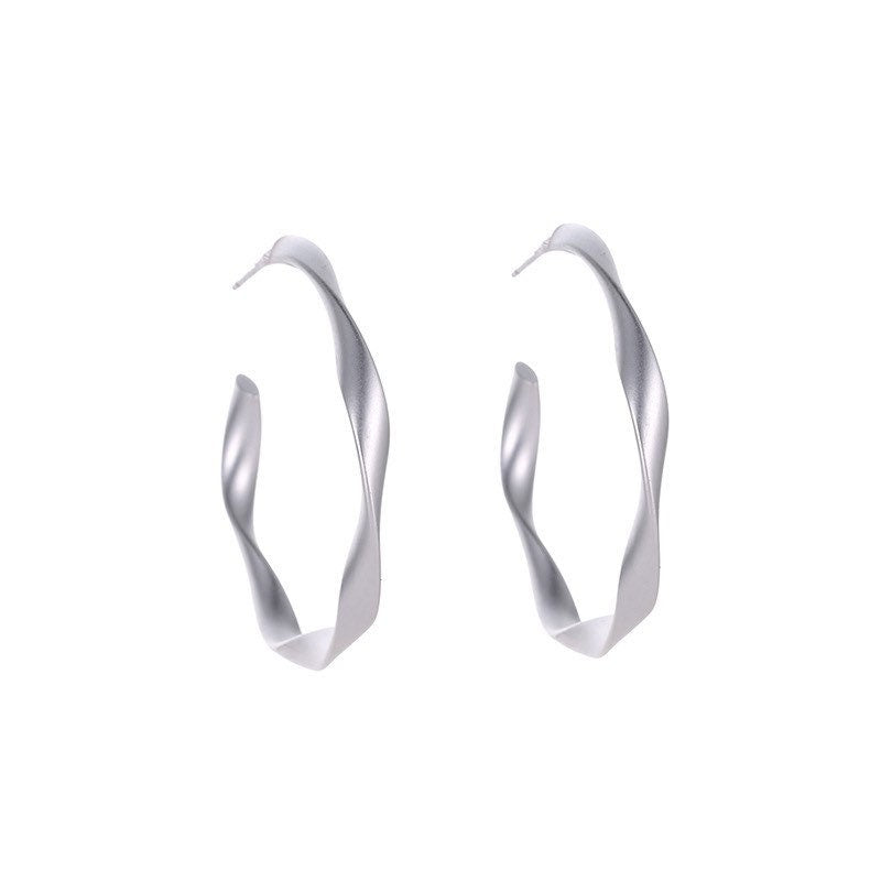 Twisted hoop earrings| Matte gold finished| Simple hoops| Minimalist