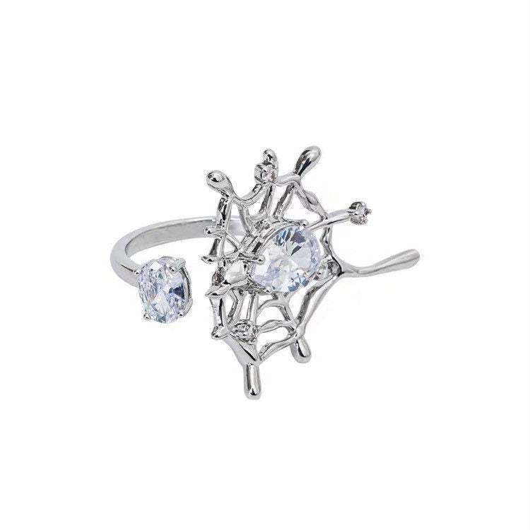 Spider web ring| Molten metal ring| Adjustable|