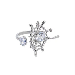 Spider web ring| Molten metal ring| Adjustable|