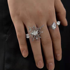 Spider web ring| Molten metal ring| Adjustable|