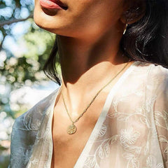 Rectangle Chain Birth Flower Necklace