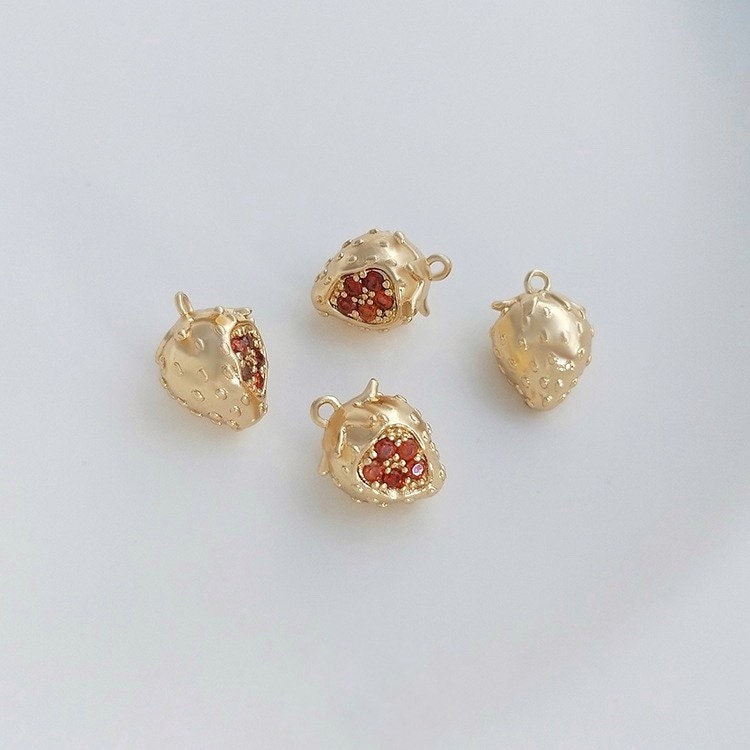 Tiny fruit necklace | Ruby | Fruit necklace | Gold filled| Strawberry | Cherry | Pineapple | Mango | Apple