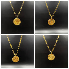 Rectangle Chain Birth Flower Necklace