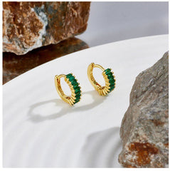 Tiny Gild Hoop Earrings| Hoops| Emerald | Sapphire | Rainbow | Pink| Purple | Dainty| Delicate| Cutest|