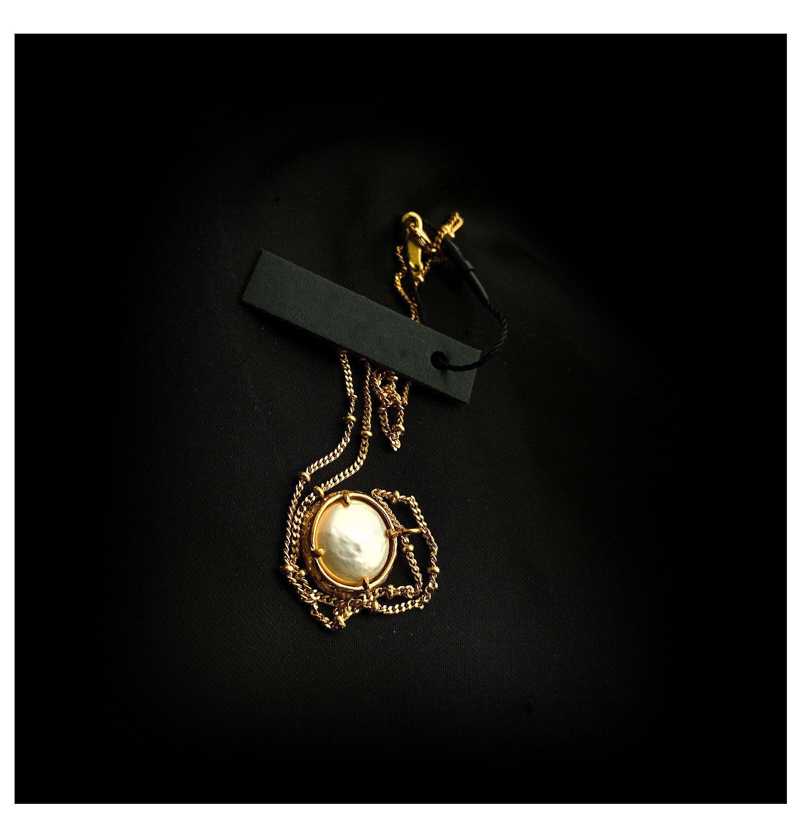 Large Pearl Moon Necklace