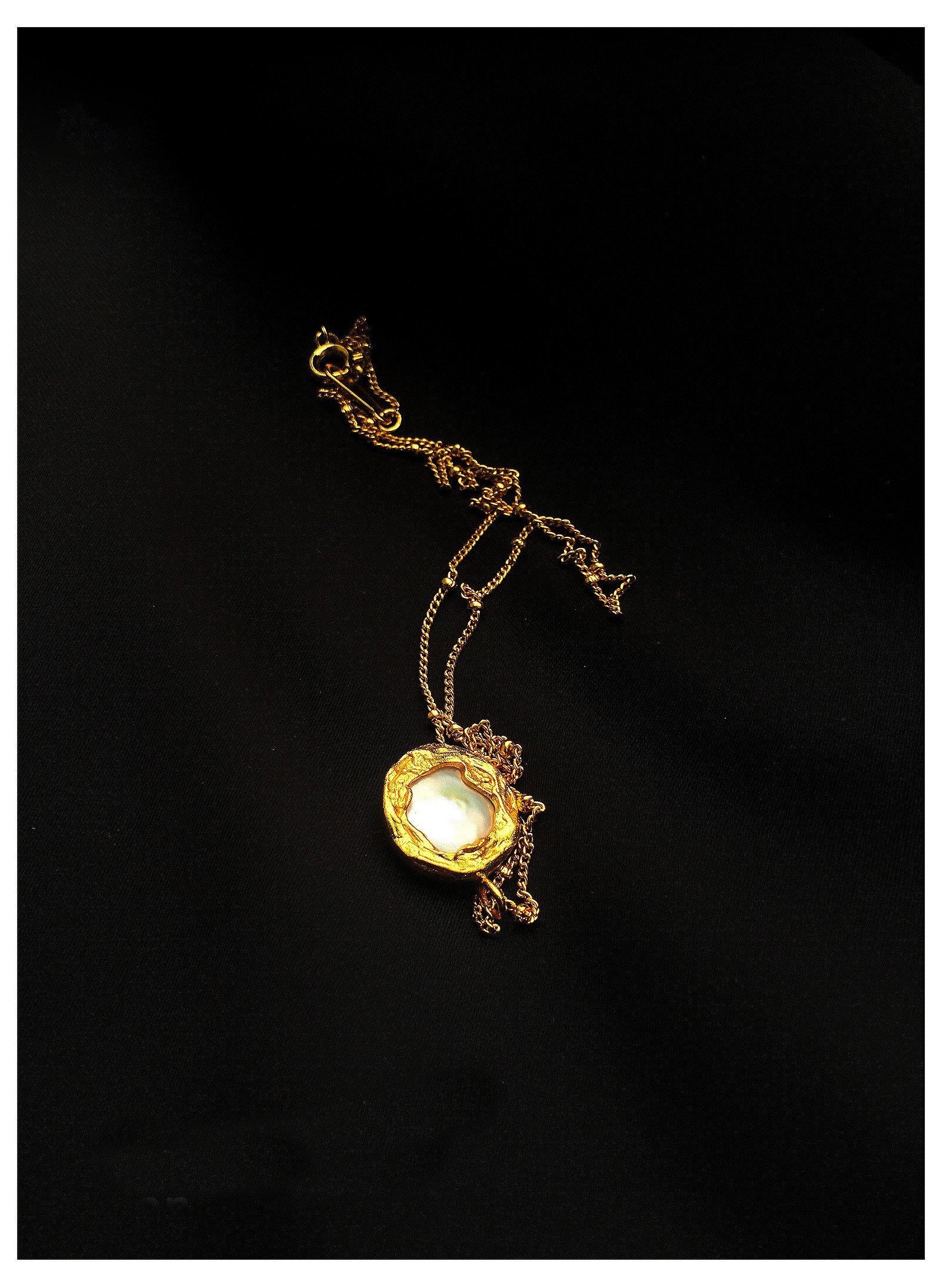 Large Pearl Moon Necklace