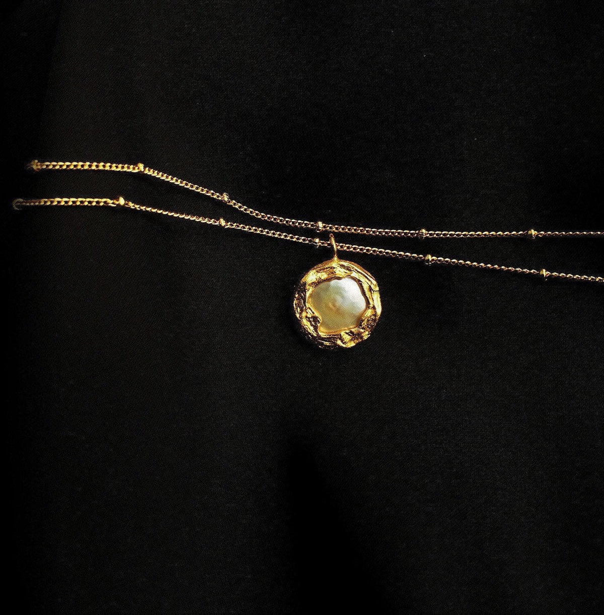 Large Pearl Moon Necklace