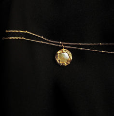 Large Pearl Moon Necklace